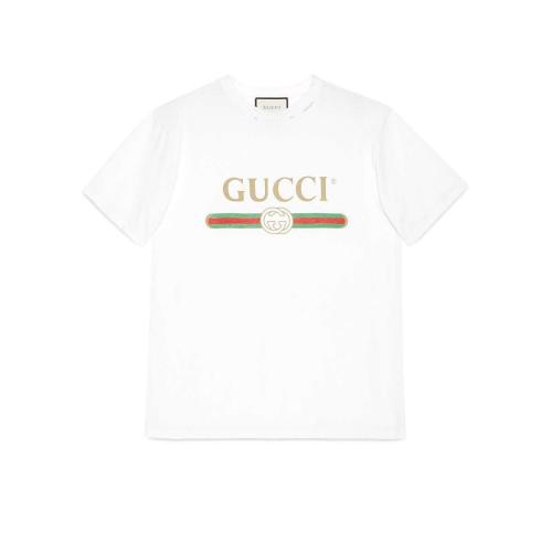  GUCCI古馳 22年秋冬 女士 Gucci標識印花超大造型T恤 457095 X5L89 9234