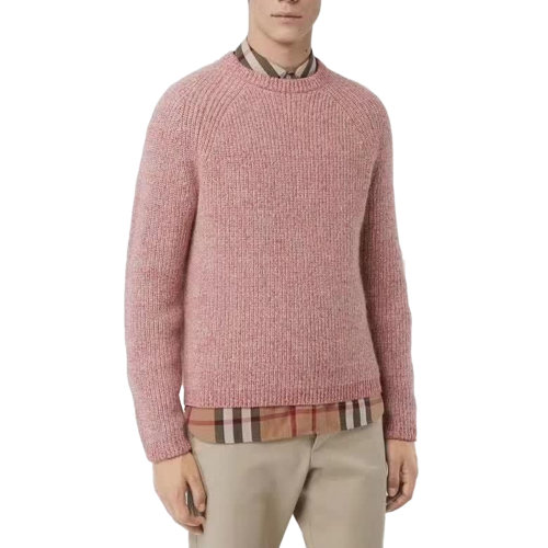【內發貨】BURBERRY/博柏利 burberry 毛衣 男裝 博柏利服裝 巴寶莉 針織衫 粉色 男士針織衫/毛衣