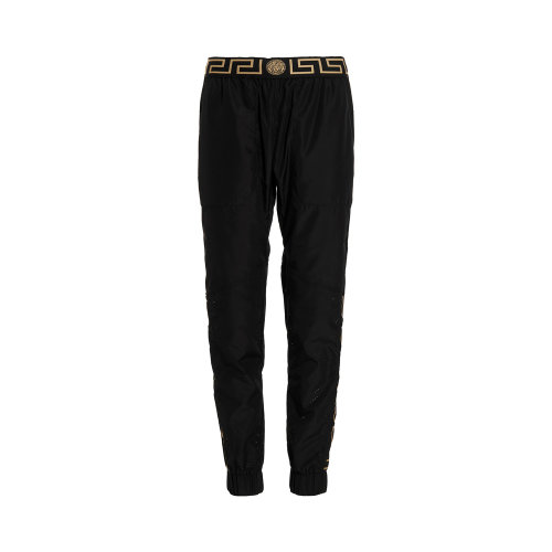 VERSACE/范思哲 男士黑色尼龍休閑褲運(yùn)動(dòng)褲長(zhǎng)褲 1003732-1A03773-1B000