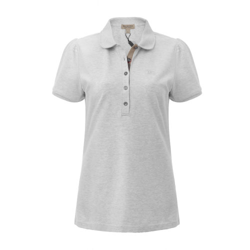BURBERRY/博柏利 翻領(lǐng)棉質(zhì)純色BM風(fēng)logo黑色印花短袖 女士短POLO短袖polo衫短袖上衣