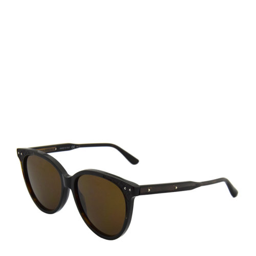Bottega Veneta/葆蝶家 BV 女士時尚圓形鏡框茶色鏡片墨鏡太陽鏡 眼鏡BV0119S-004