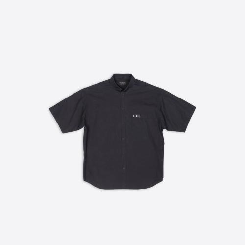  BALENCIAGA巴黎世家 22年春夏 男士 短袖襯衫 Mens Bb Icon Short Sleeve Shirt Large Fit  in