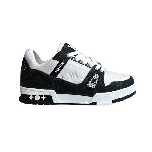 Louis Vuitton/路易威登 黑白牛仔Trainer 低幫運(yùn)動(dòng)鞋經(jīng)典配色時(shí)髦百搭男鞋