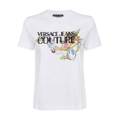  VERSACE JEANS COUTURE 女士白色棉質短袖T恤 B2HWA7KA 30457 003 PLFSX