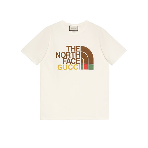 GUCCI/古馳 22年春夏新款 The North Face聯名系列 女士白色/彩色純棉短袖T恤?615044XJDBZ9095