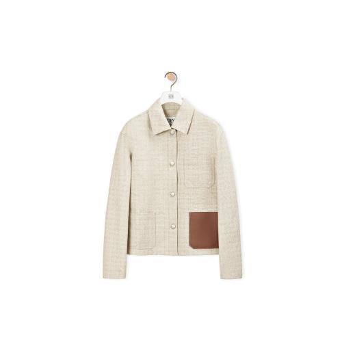  LOEWE羅意威 22年秋冬 女士 夾克 Anagram jacquard button jacket in cotton S359330XCV-2453 預定商品1-3周發貨