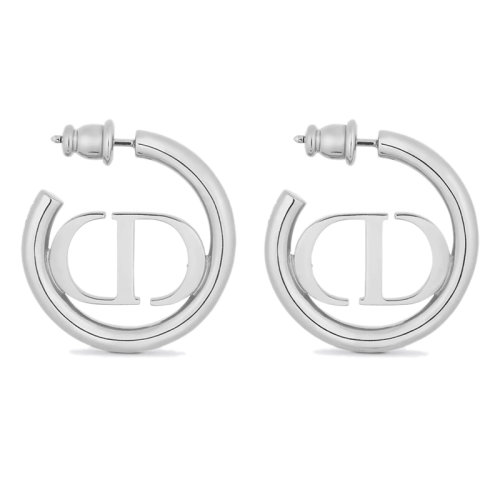 DIOR/迪奧 22新款 女士銀色飾面金屬字母半圓耳環E2050WOMMT_D000
