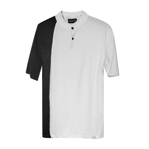 Emporio Armani/安普里奧阿瑪尼/白色男士短袖T恤/黑白拼色（瑕疵折扣）