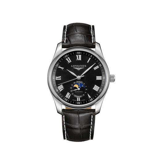 LONGINES/浪琴  名匠系列自動機械皮帶黑盤鱷魚皮表帶男表40毫米L2.909.4.51.7