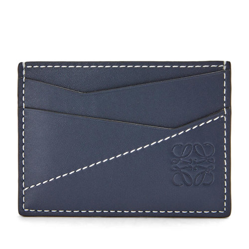 LOEWE/羅意威 Puzzle系列 男士海洋色縫線光滑小牛皮素色卡夾0010640035