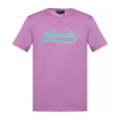 VERSACE/范思哲 男士紫色棉質(zhì)經(jīng)典字母徽標印花裝飾圓領上衣短袖T恤 A85997-A228806-A1312