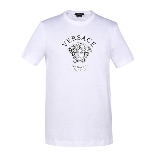 VERSACE/范思哲 男士純色棉質(zhì)經(jīng)典字母徽標(biāo)美杜莎頭像印花圓領(lǐng)上衣短袖T恤 A88659-A228806 多色可選