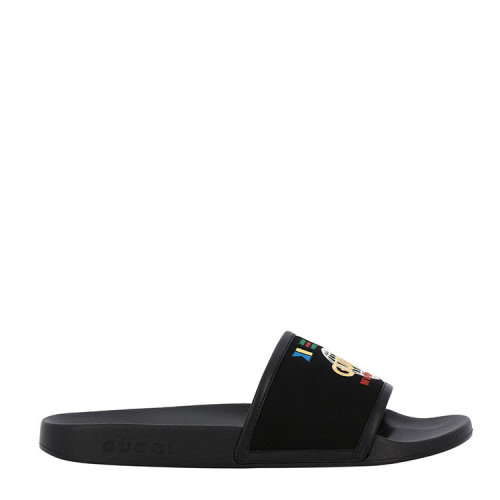 GUCCI/古馳 經典黑色 鞋面字母LOGO  男士涼拖 599143 9PYX0 1000
