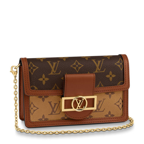 Louis Vuitton/路易威登DAUPHINE 女士 Monogram帆布小牛皮V 標識鎖扣經典老花鏈條包單肩包女包 M68746【預售3-4周】