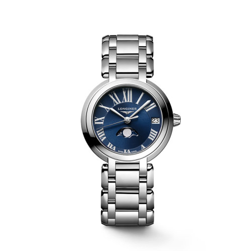 LONGINES/浪琴 22年秋冬新款 心月系列 女士深海藍色表盤石英機芯精鋼表殼表帶腕表30.5毫米L8.115.4.91.6