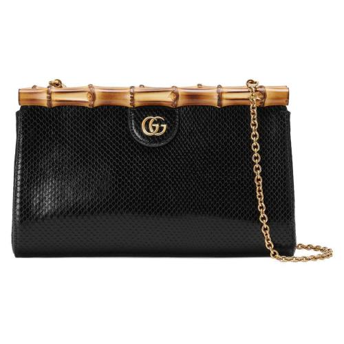  GUCCI古馳 22年秋冬 女士 Gucci Diana竹節蟒蛇皮手拿包 675793 LJM0T 1000