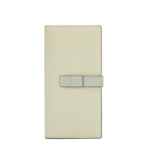 LOEWE/羅意威 22春夏新款 女士大號大理石綠/灰白粒面牛皮革徽標(biāo)壓印垂直版型錢包0010697373