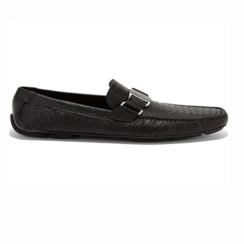 Salvatore Ferragamo/菲拉格慕 男士黑色皮革休閑鞋 0688702 BLACK