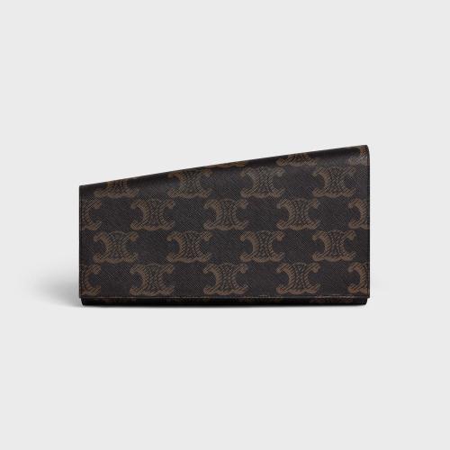  CELINE賽琳思琳 22年秋冬 女士 手拿包 POCHETTE ASYMETRIQUE TOILE TRIOMPHE XL ET VEAU 1107
