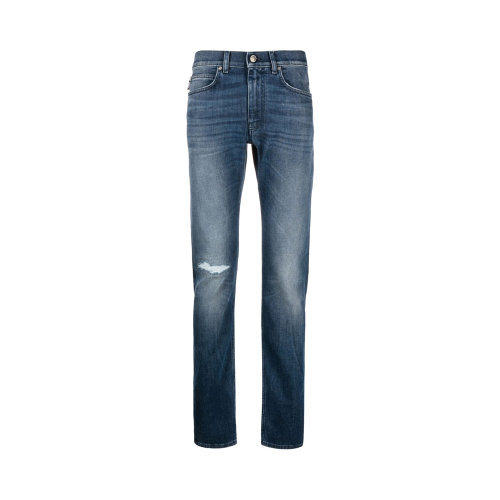 VERSACE/范思哲 男士藍色棉質休閑褲牛仔褲長褲 A81832-1A02534#1D240