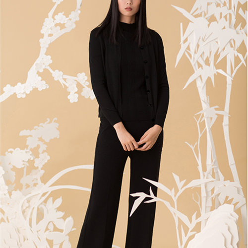 DUXI/度兮女士針織衫/毛衣好和·圓領長袖開衫