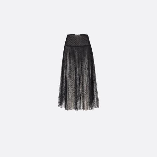  DIOR迪奧 22年春夏 女士 半身裙 中長百褶裙 841J50A8810_X9000 預定商品1-3周發貨