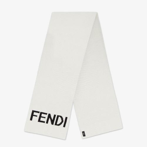  FENDI芬迪 22年秋冬 男士 圍巾 白色羊毛圍巾 FXS124AI4FF05WL