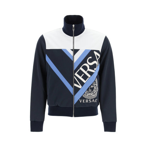 VERSACE/范思哲 男士拼色滌綸混紡棉質連帽夾克運動衫 1001423-1A01057-6U300