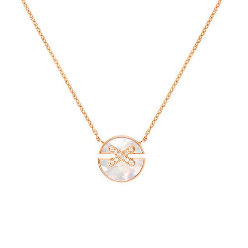 Chaumet/尚美 Jeux de Liens Harmony系列 女士小號(hào)18k金玫瑰金珍珠母貝吊墜切割鉆石項(xiàng)鏈084220