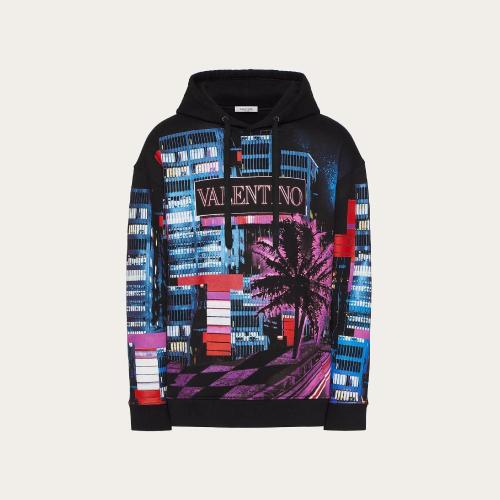  VALENTINO華倫天奴 22年秋冬 男士 衛衣 SWEAT-SHIRT IMPRIMé ELECTRIC CITY XV3MF18I85DZ47