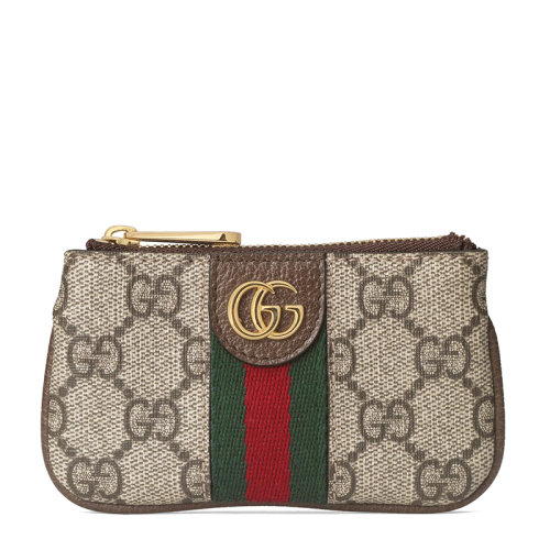 GUCCI/古馳 經典Ophidia系列 女士經典老花帆布雙G拉鏈鑰匙包?67172296IWG8745