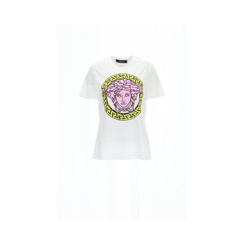  VERSACE/范思哲 女士白色棉質短袖T恤 1004154 1A00769 2W070 PLFSX
