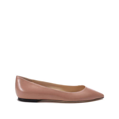 Jimmy Choo/周仰杰【22年新款】女士皮革尖頭單鞋淺口鞋平底鞋 ROMY FLAT KID