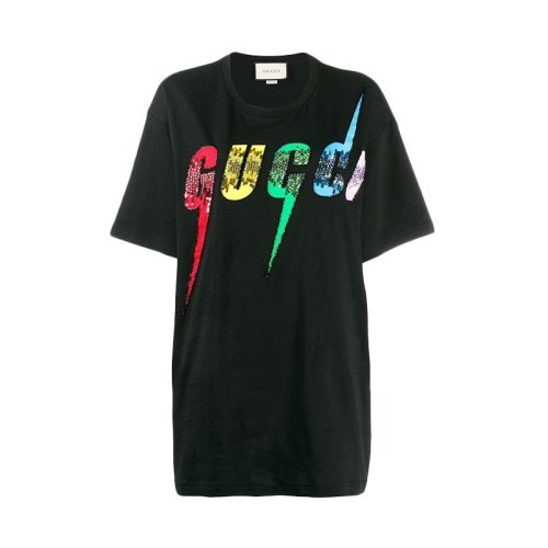  GUCCI/古馳 女士黑色棉質短袖T恤 539081 XJA2H 1082 PLFSX