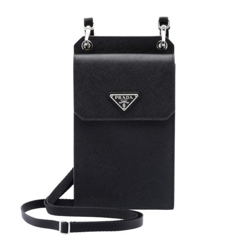 PRADA/普拉達 男女同款 中性黑色手機包單肩包斜挎包 2ZH068-053-F0002