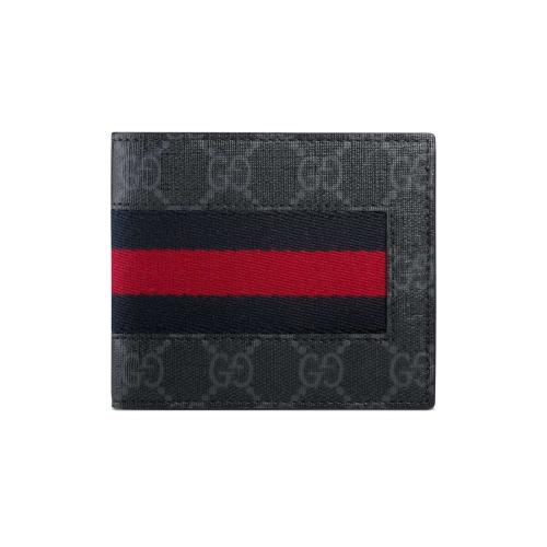  GUCCI古馳 22年秋冬 男士 GG_人造革織帶錢包 408827 KHN4N 1095 預定商品2-6周發貨