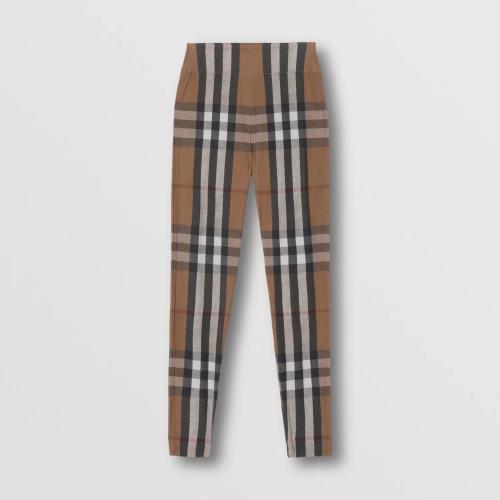  BURBERRY 22年秋冬 女士 格紋彈力平織緊身褲 80608661