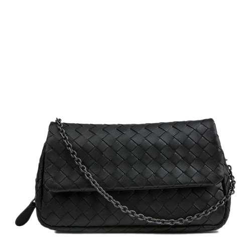 Bottega Veneta/葆蝶家 女士純色羊皮經典編織翻蓋開合單肩包斜挎包鏈條包信使包手拿包手包女包 310774-V0016 多色可選