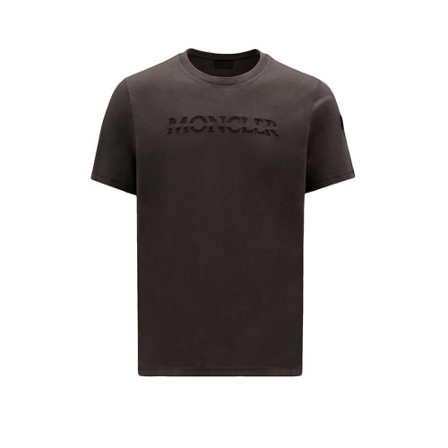 Moncler/蒙克萊 22年秋冬新款 男士烏鴉色純棉刺繡標志短袖T恤H20918C00008829H8934