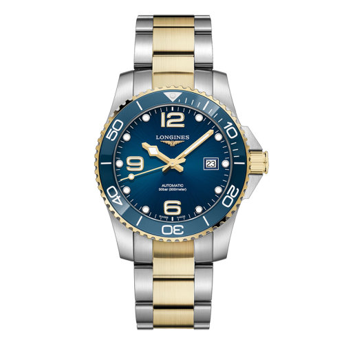 LONGINES/浪琴 康卡斯?jié)撍盗?男女通用自動機(jī)械機(jī)芯精鋼表帶深藍(lán)色表盤防反光抗磨損藍(lán)寶石表鏡41毫米手表L3.781.3.96.7