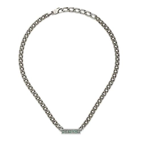  GUCCI古馳 22年秋冬 女士 飾Gucci標識琺瑯項鏈 678713 J8410 9071 預定商品2-6周發貨