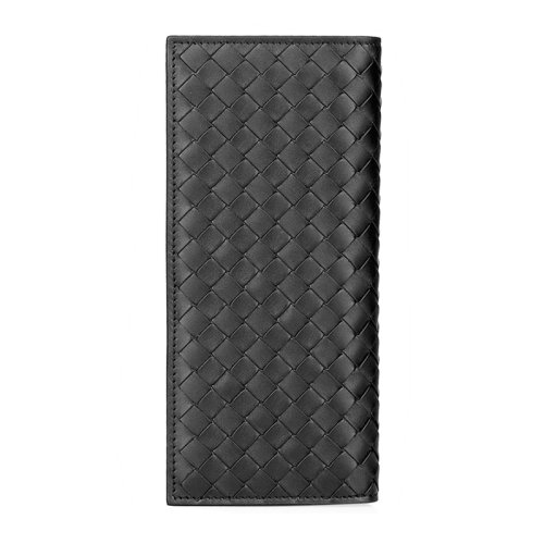 Bottega Veneta/葆蝶家 中性純色羊皮編織長款折疊錢夾錢包卡包手包手拿包 120697-V4651 多色可選