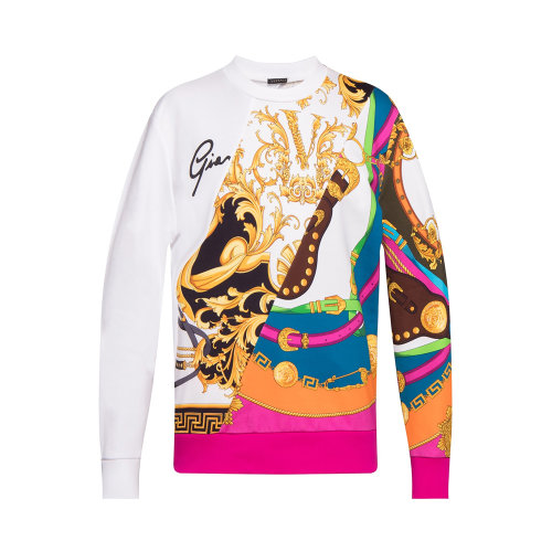 VERSACE/范思哲 女士拼色棉質經典巴洛克印花衛衣 A85849-A233370-A7205