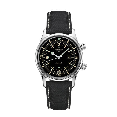 LONGINES/浪琴  經(jīng)典復(fù)刻系列新款黑色小牛皮自動(dòng)機(jī)械男士腕表36毫米L3.374.4.50.0