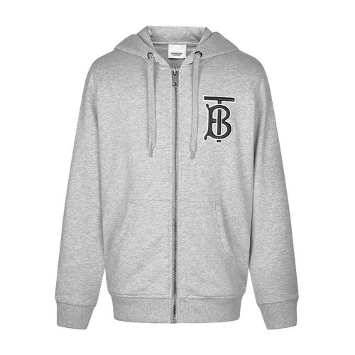 BURBERRY/博柏利 服裝 巴寶莉 男裝 TB專屬標(biāo)識(shí) 純棉 專柜同款 灰色 連帽 男士夾克 外套 瑕疵特賣(mài)（陳列痕跡，不影響使用）