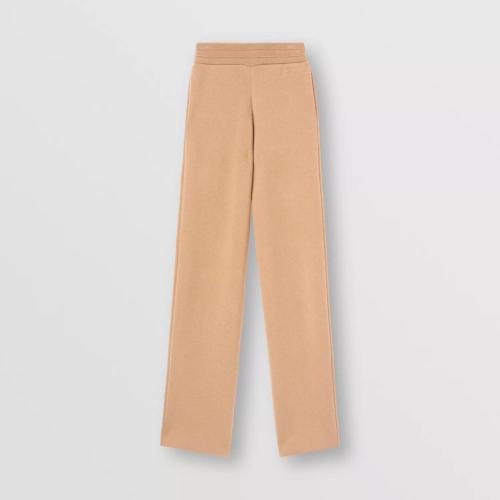  BURBERRY 22年秋冬 女士 刺繡徽標羊絨慢跑褲 80633431