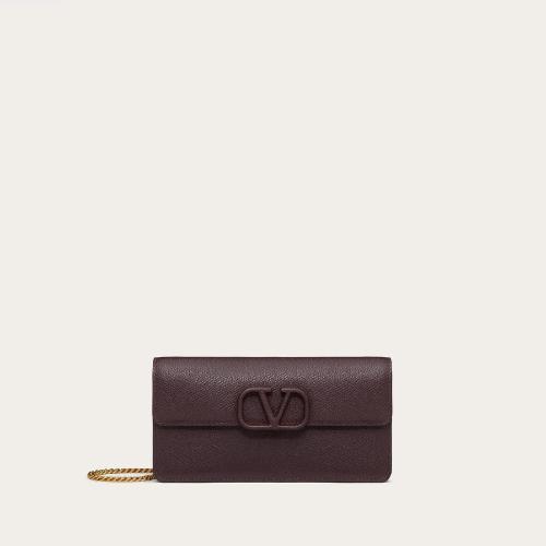  VALENTINO華倫天奴 22年春夏 女士 單肩包 PORTEFEUILLE V*w*SLING EN VEAU GRAINé A*w*VE 預定商品1-3周發貨