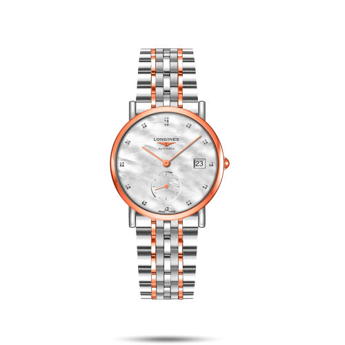 LONGINES/浪琴 22年秋冬新款 博雅系列 女士白色珍珠母貝表盤自動機(jī)械機(jī)芯精鋼表殼表帶腕表34.5毫米L4.312.5.87.7