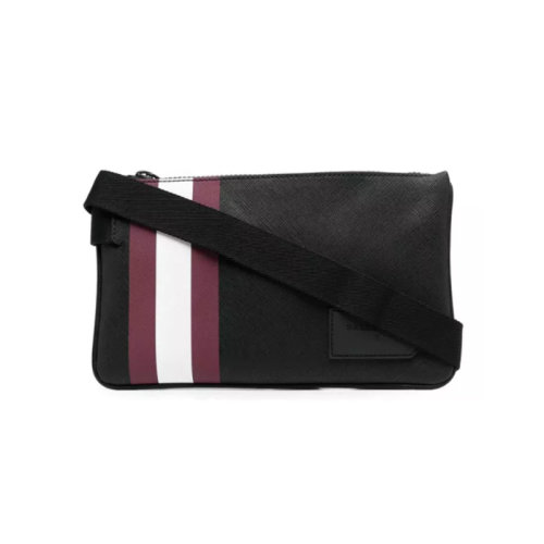 BALLY/巴利 男士 男包 黑色條紋時(shí)尚單肩包斜挎包 6235453