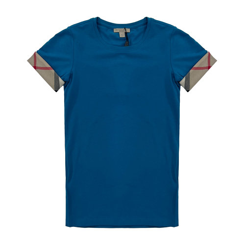 BURBERRY/博柏利 棉質(zhì)藍(lán)色圓領(lǐng)女士短袖T恤 3968493TOBL (批次不同新舊版標(biāo)簽除機(jī)發(fā)放)